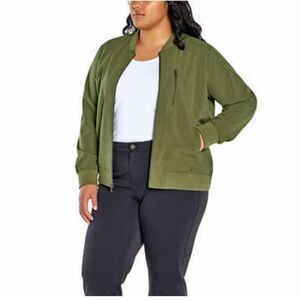 Banana Republic Women’s Full Zip Bomber Jacket in Olive Night Green, Size XXL